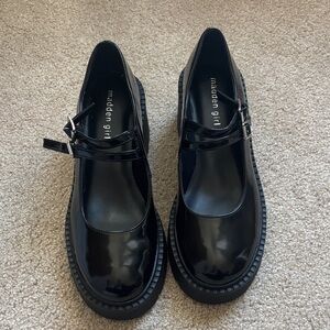 Madden Girl Glossy Black Mary Janes